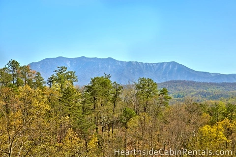 Scenic views from the private deck at Pigeon Forge cabin Mountain Top Retreat.