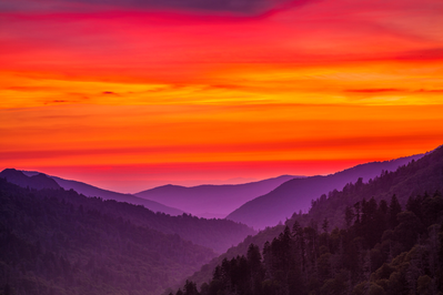 Smoky Mountain sunset view from Morton Overlook