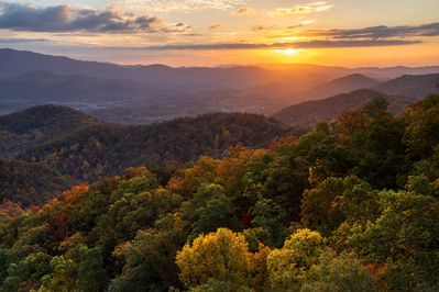 Smoky Mountain sunset off Foothills Parkway