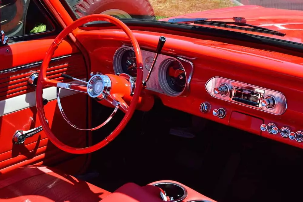 interior of classic car