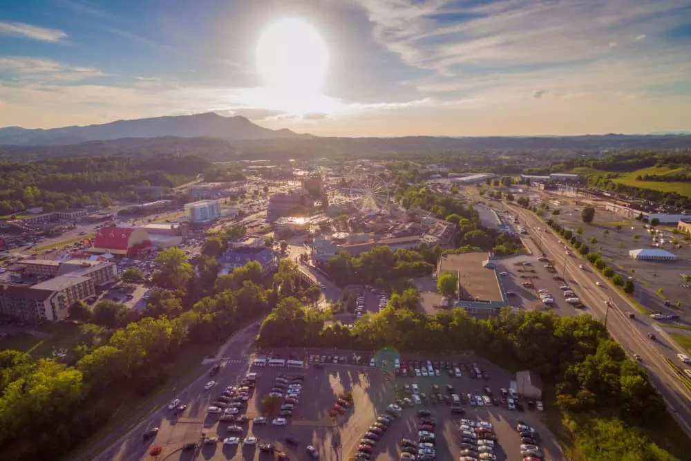 pigeon forge aerial view