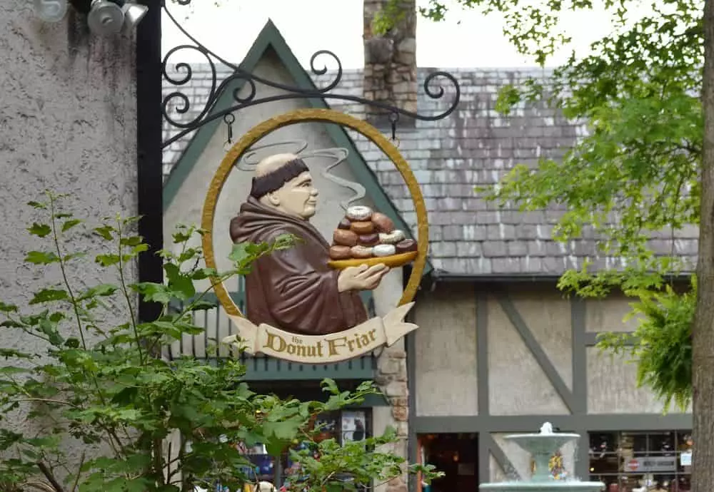 sign outside of the donut friar in Gatlinburg