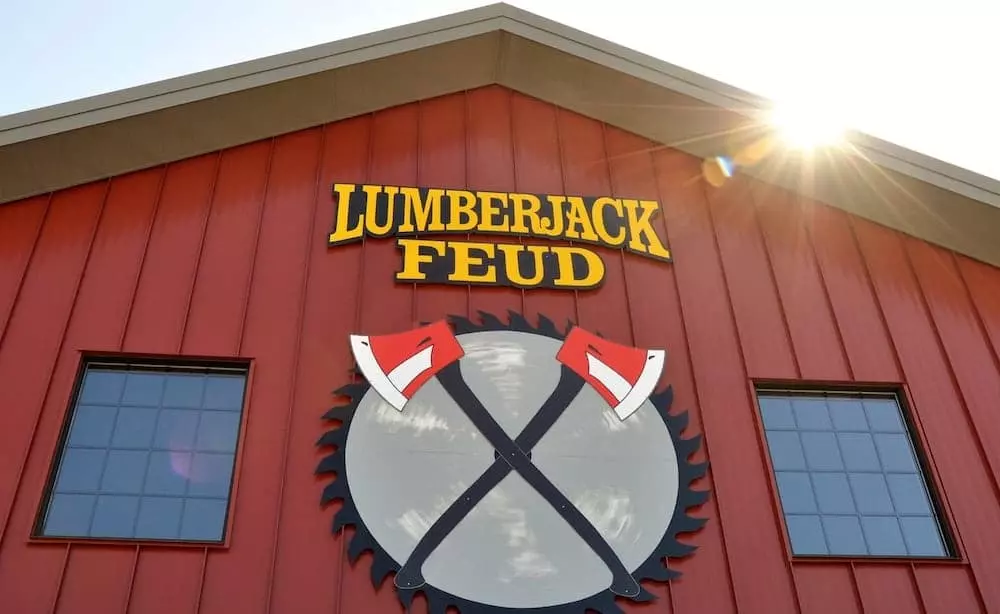 The outside of the Lumberjack Feud in Pigeon Forge.