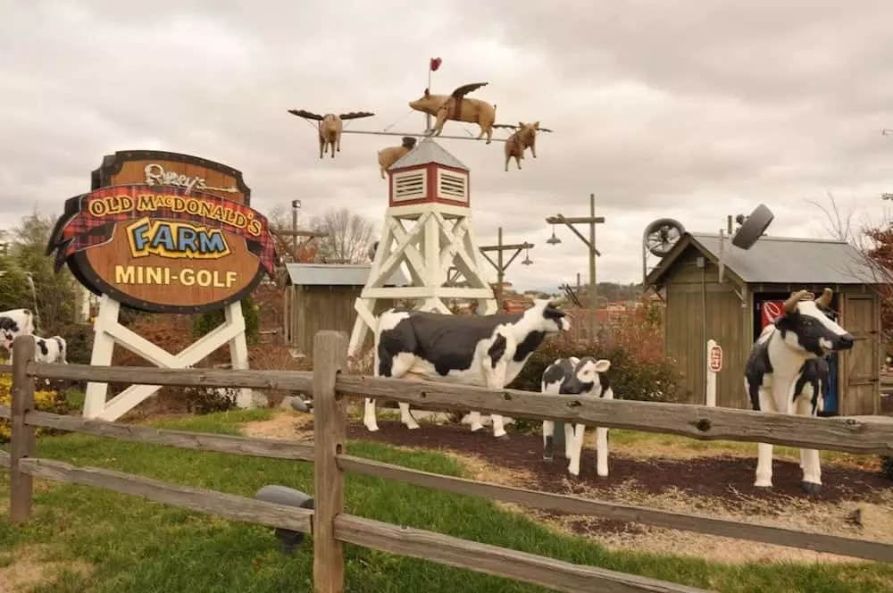 Ripley's Old MacDonald's Farm Mini Golf in the Smoky Mountains.