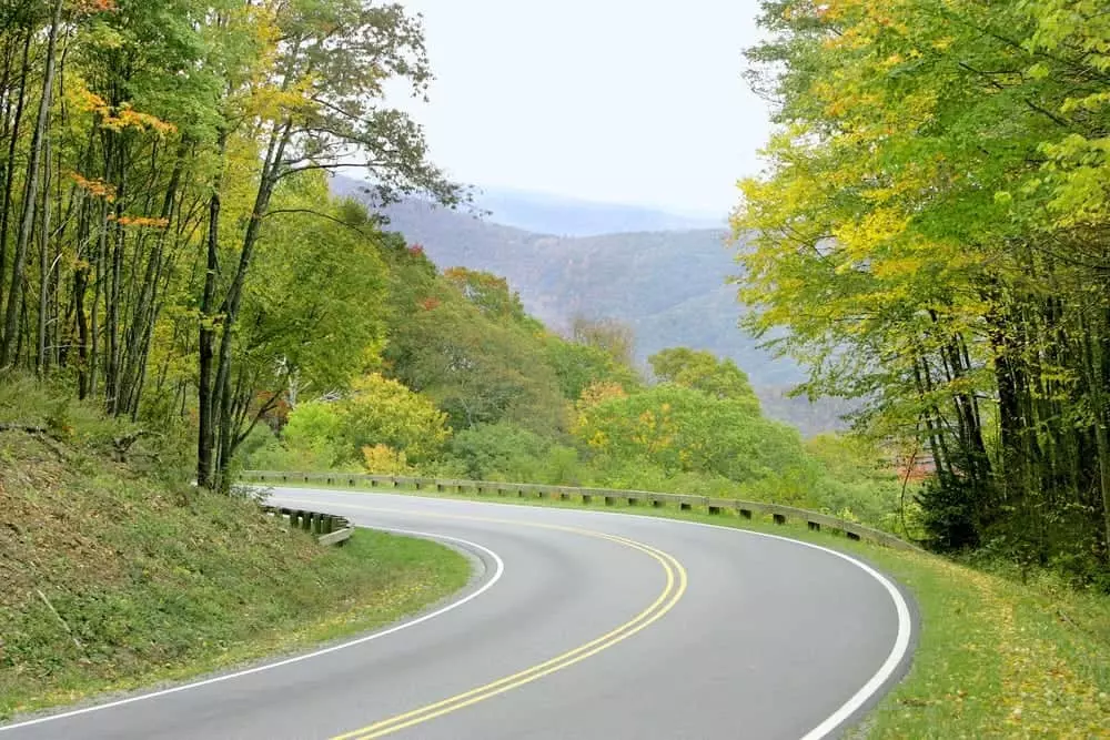 A scenic mountain road near Gatlinburg and Pigeon Forge.