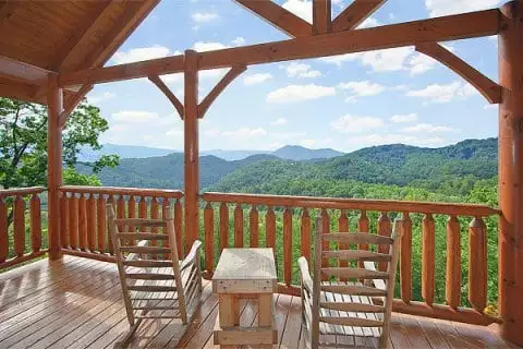Breathtaking view from one of our Smoky Mountain getaway cabin rentals.
