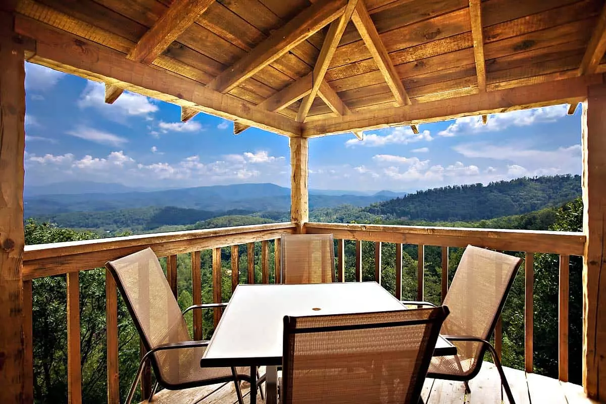 view from a 2 bedroom luxury cabin