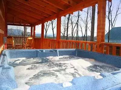 Passions peak cabin in Gatlinburg view from hot tub