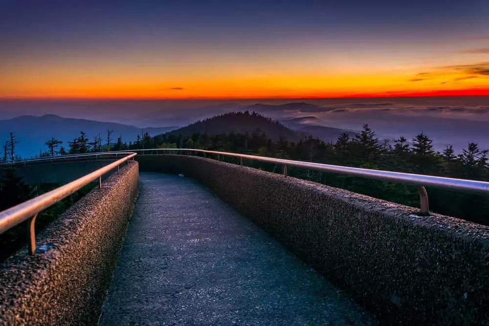 Visiting Clingmans Dome at sunset is one of many Romantic Things to do in Gatlinburg