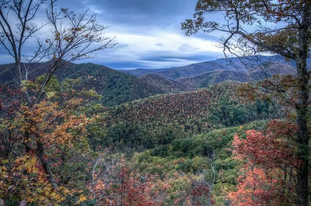 Scenic Smoky Mountain view from a one bedroom Gatlinburg cabin.