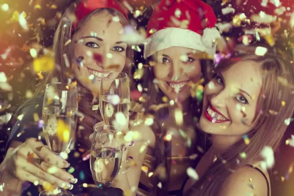 three women celebrating New Years Eve in the Smoky Mountains