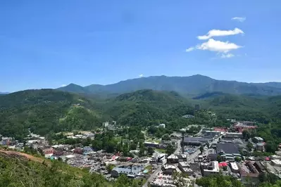 aerial of Gatlinburg TN