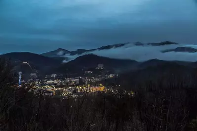 downtown gatlinburg at night