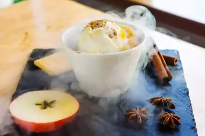 liquid nitrogen ice cream in a bowl