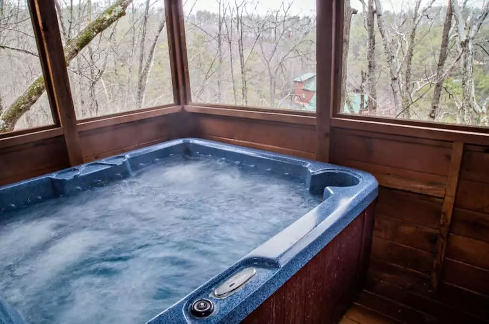 hot tub in the winter