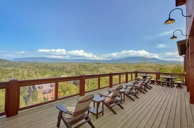 chairs on deck of king of the mountain cabin