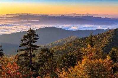 fall view from clingmans dome in the smoky mountains