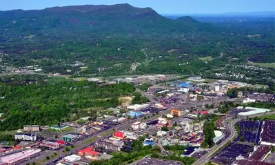 aerial view of pigeon forge