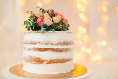 naked wedding cake