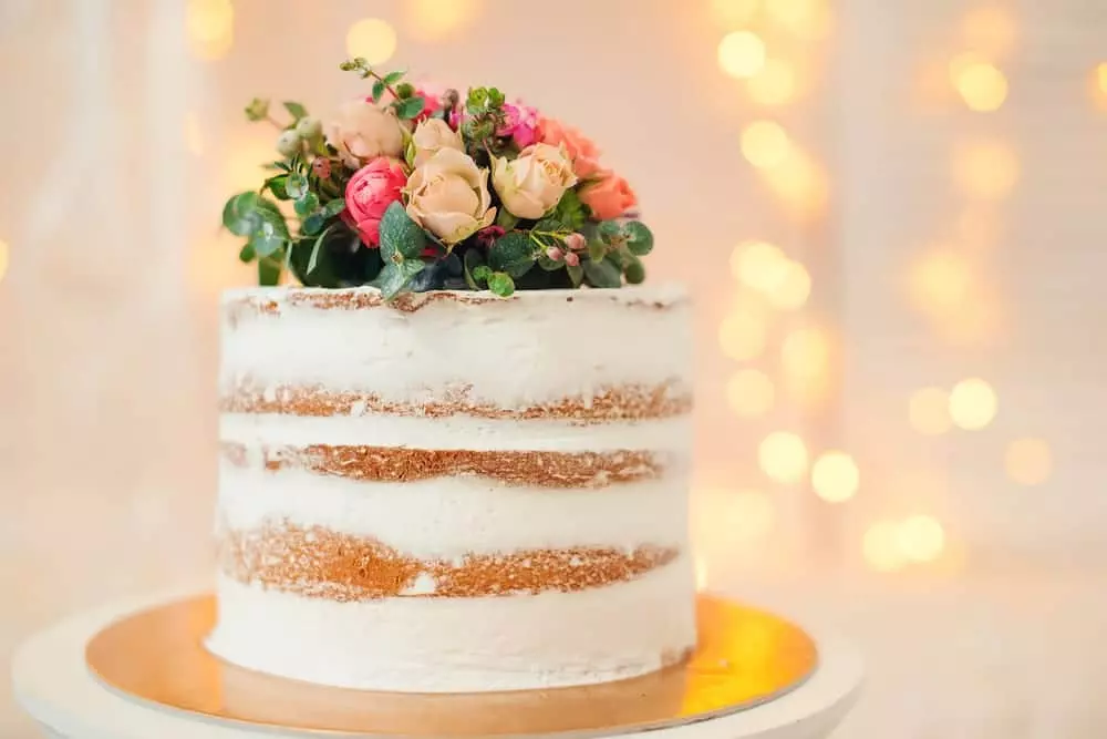 naked wedding cake