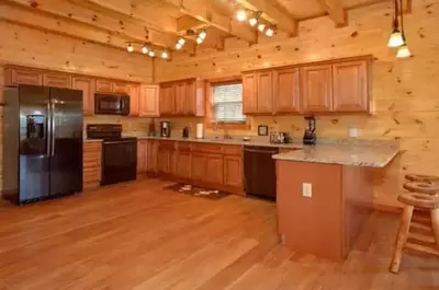 kitchen in 5 bedroom cabin in gatlinburg