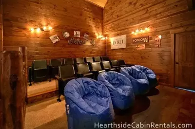 theater room in pigeon forge cabin