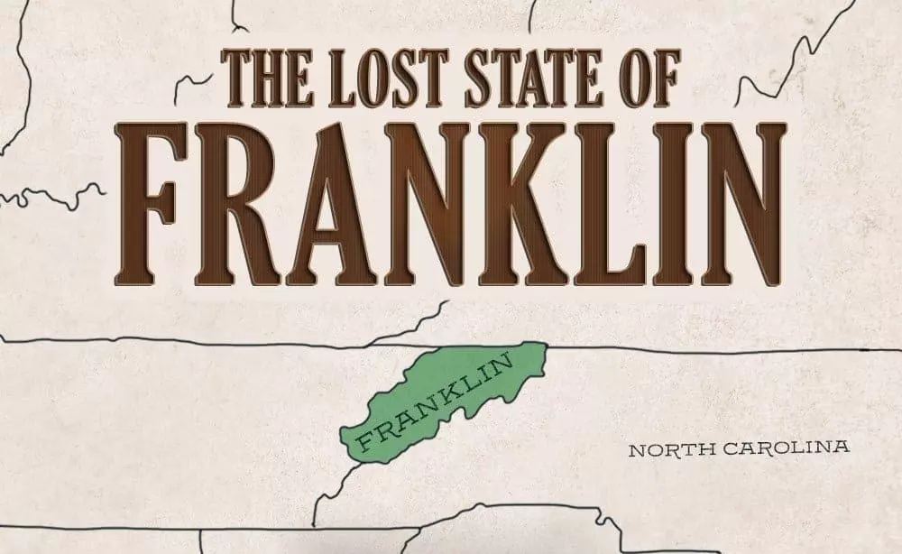 A map showing the location of The Lost State of Franklin.