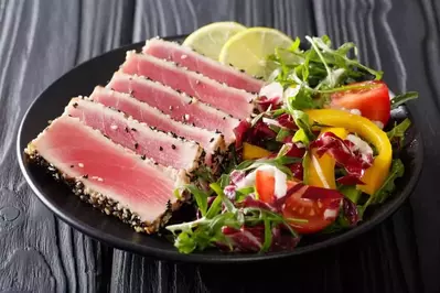 An ahi tuna appetizer.