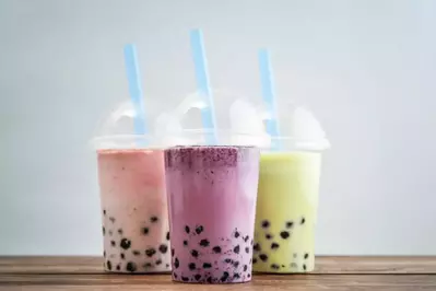 A variety of bubble teas.