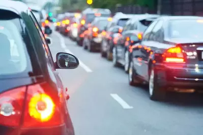 cars stopped in traffic jam