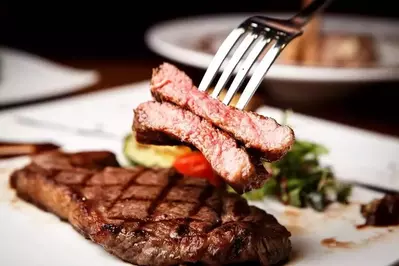 An upscale steak dinner.