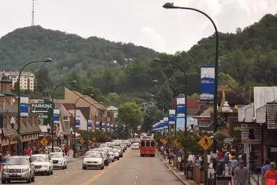 Great photo of downtown Gatlinburg TN.