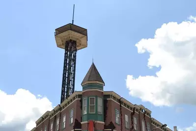 Photo of the Gatlinburg Space Needle taken from the Parkway.