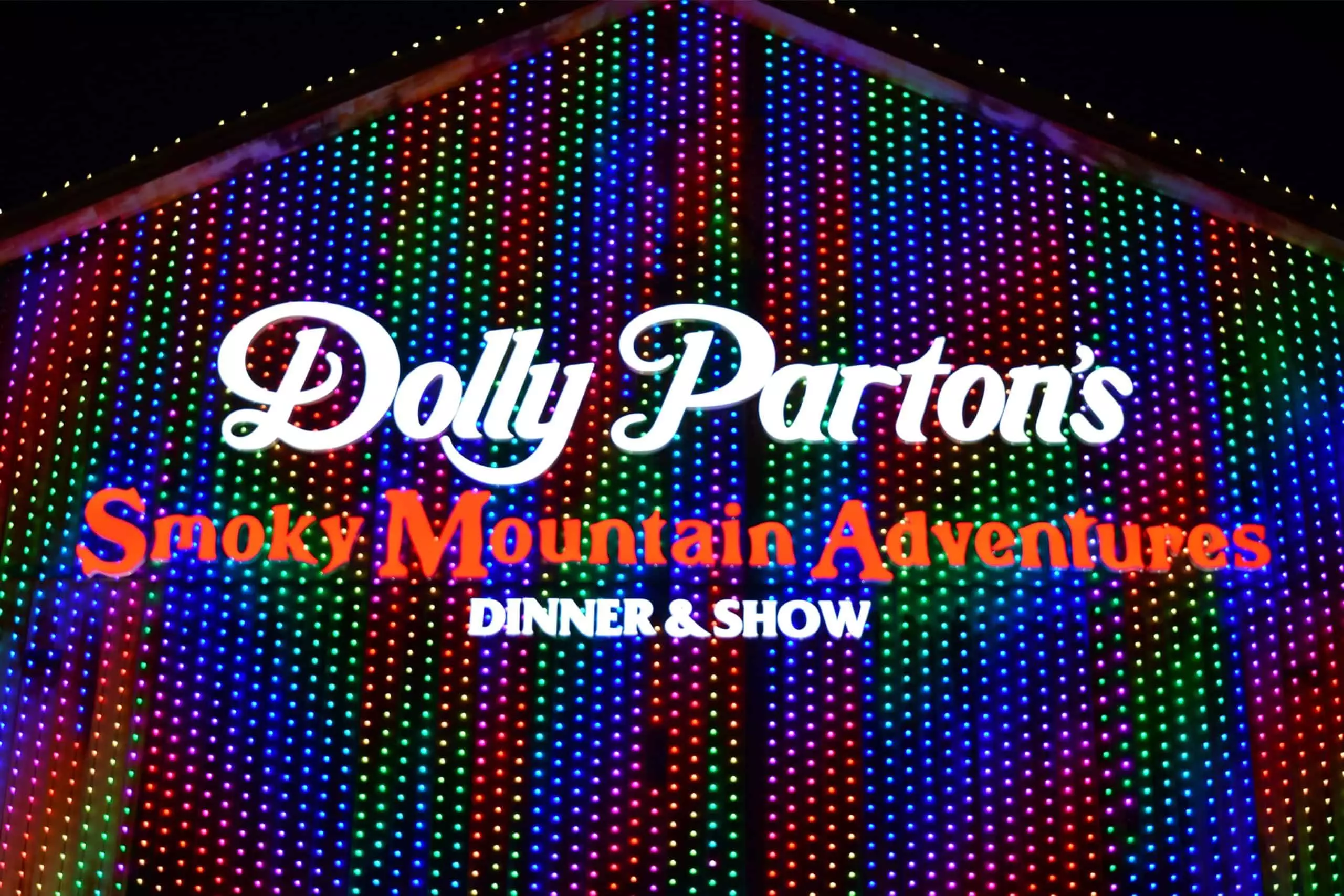 Dolly Parton's Smoky Mountain Adventures xmas lights