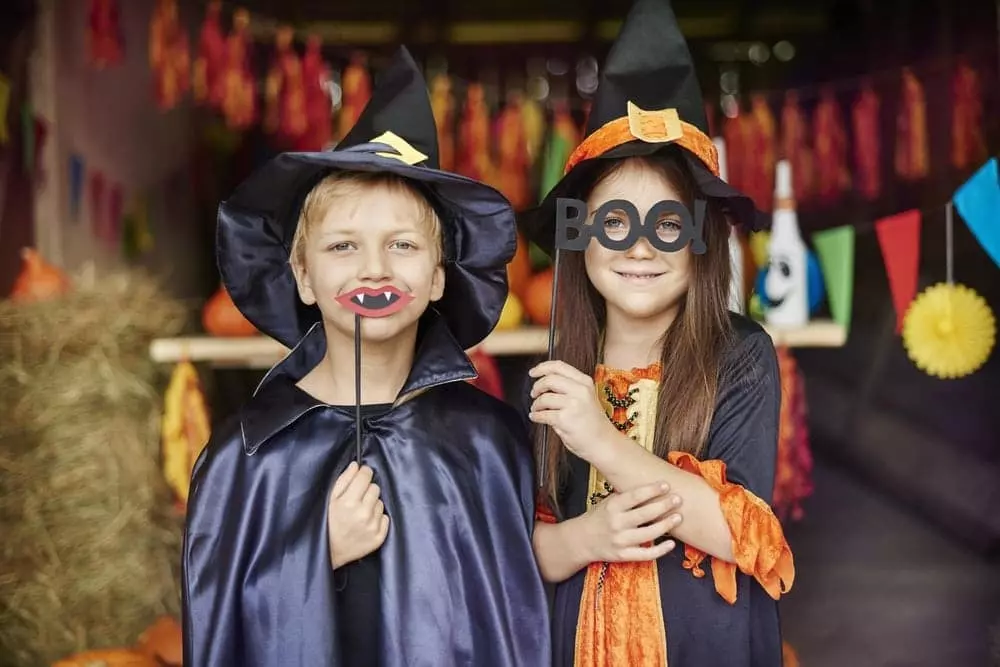 Kids at a Halloween party.