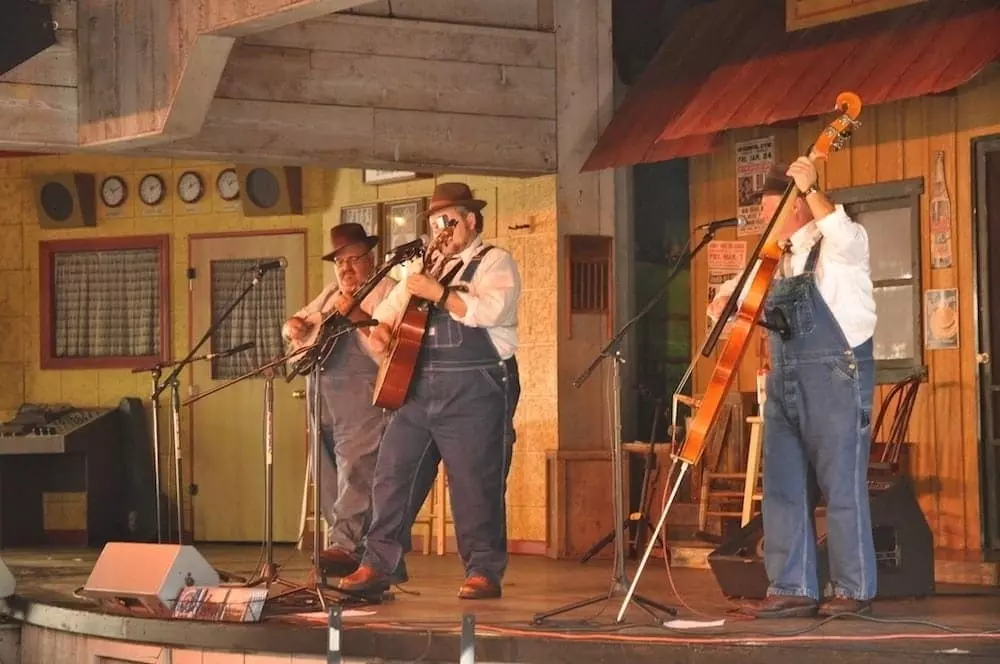 A bluegrass band performing at Dollywood.