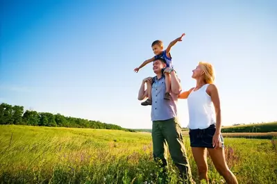 Family enjoying the great outdoors near our Smoky Mountain getaway cabin rentals.