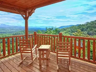 view of paradise cabin in Gatlinburg view from deck