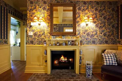 once upon a time cabin in Gatlinburg living room fireplace