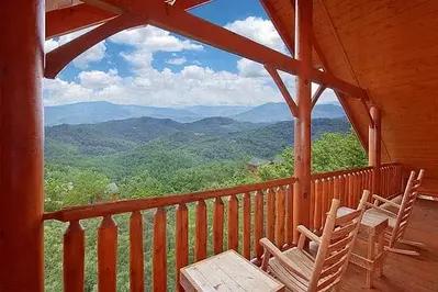 Scenic view of the mountains from one of our 8 bedroom Pigeon Forge cabins.