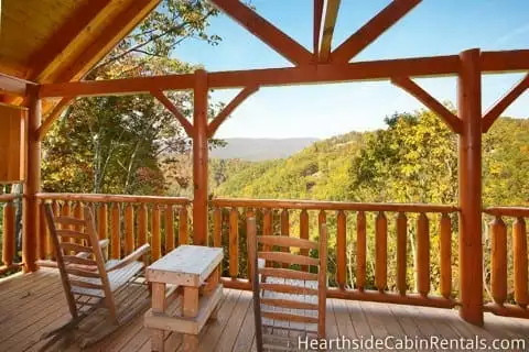 Incredible view from the porch of a Gatlinburg honeymoon cabin.