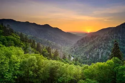 scenic view of Great Smoky Mountains from Pigeon Forge wedding venue