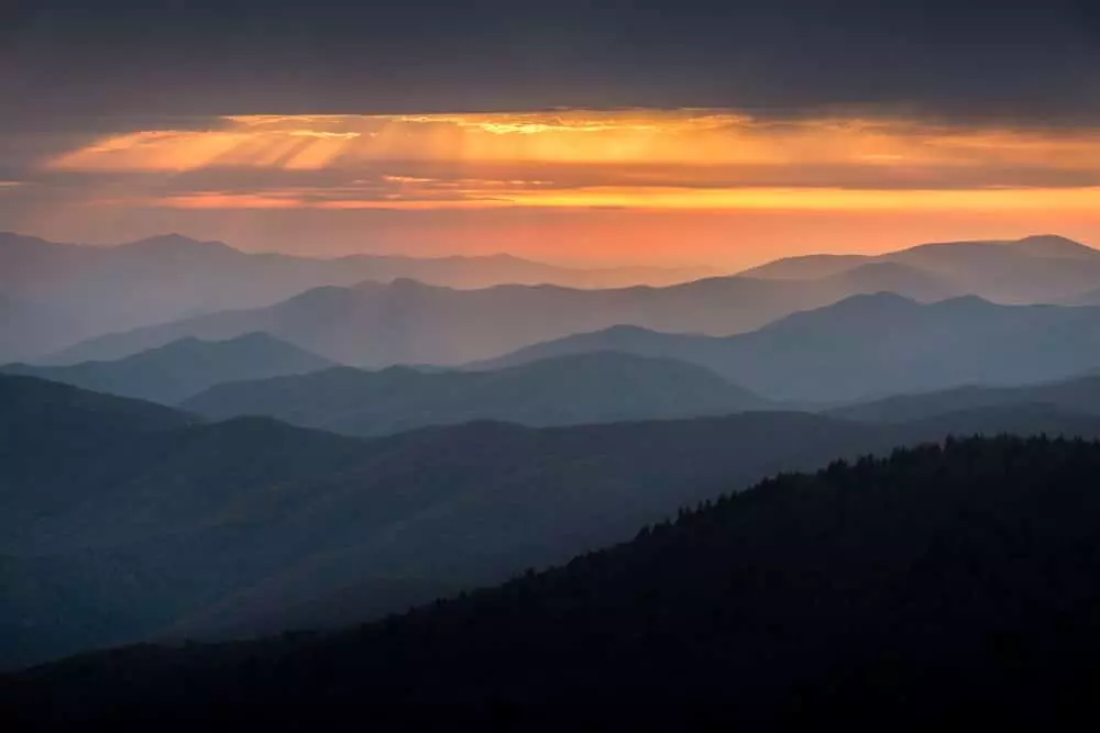 Smoky Mountains at sunset