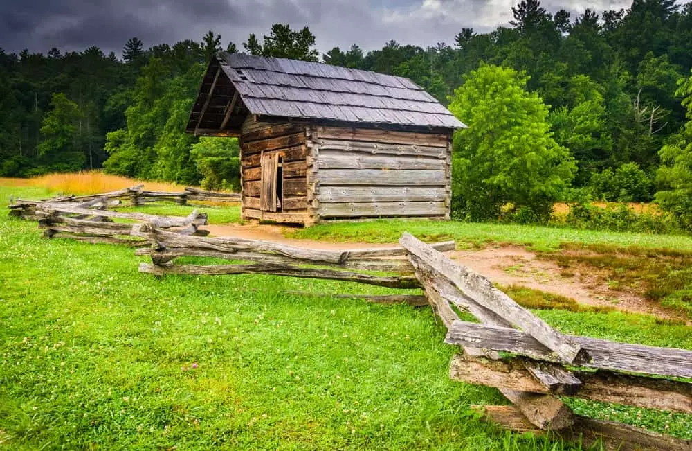 historic log cabin in the Great Smoky Mountains National Park