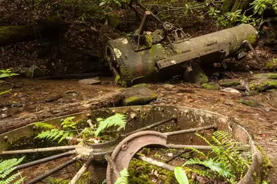 old wheel in the new Great Smoky Mountains National Park PPreservation Center.