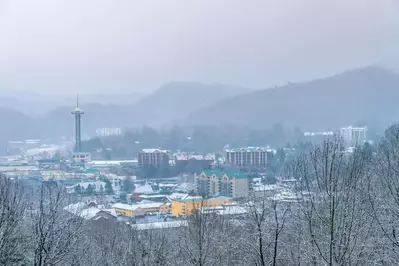 downtown Gatlinburg in winter