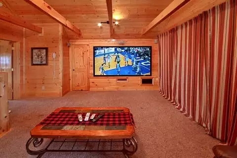 Gatlinburg cabin with a home theater system.