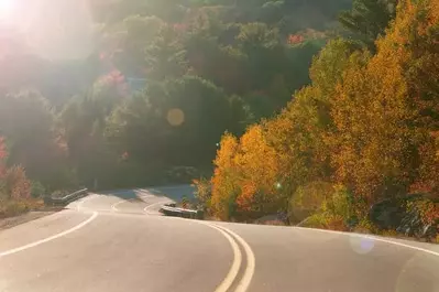 winding Smoky Mountain road in the Great Smoky Mountains National Park