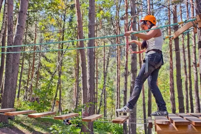 Ropes course attraction in Pigeon Forge