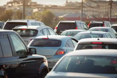 Traffic jam on the road